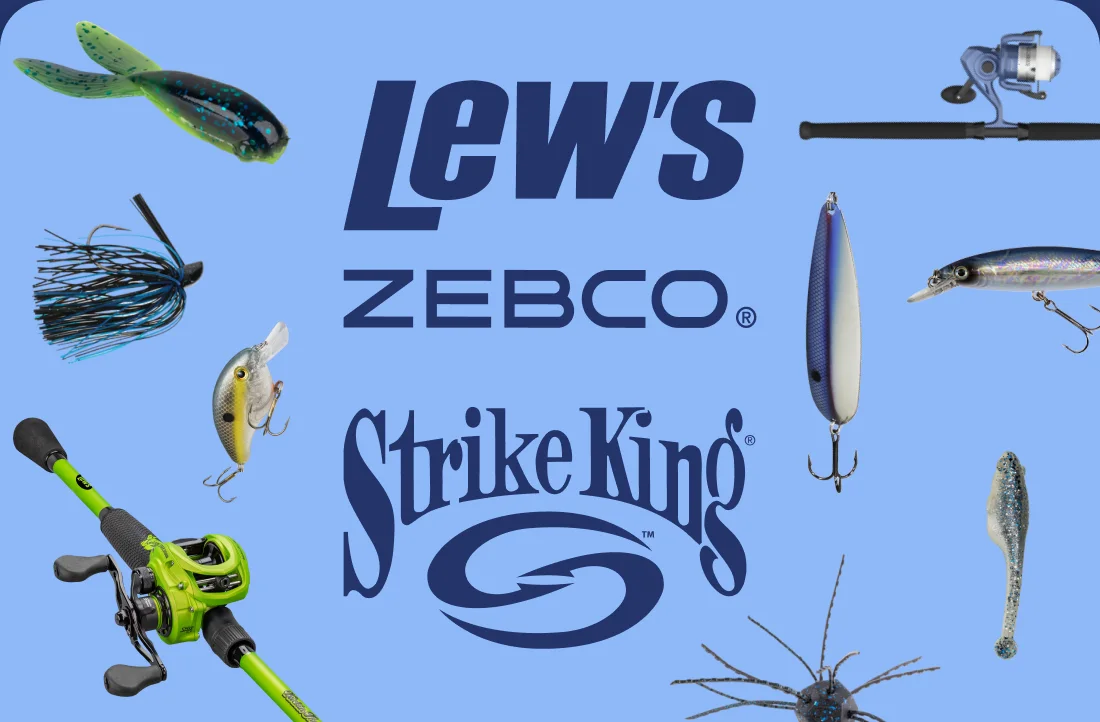 Zebco, Lew's and Strike King rods, reels and lures