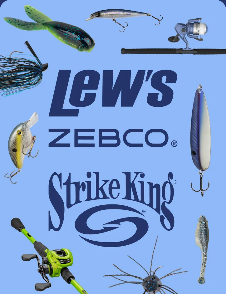 Zebco, Lew's and Strike King rods, reels and lures