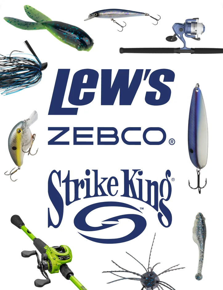 Zebco, Lew's and Strike King rods, reels and lures