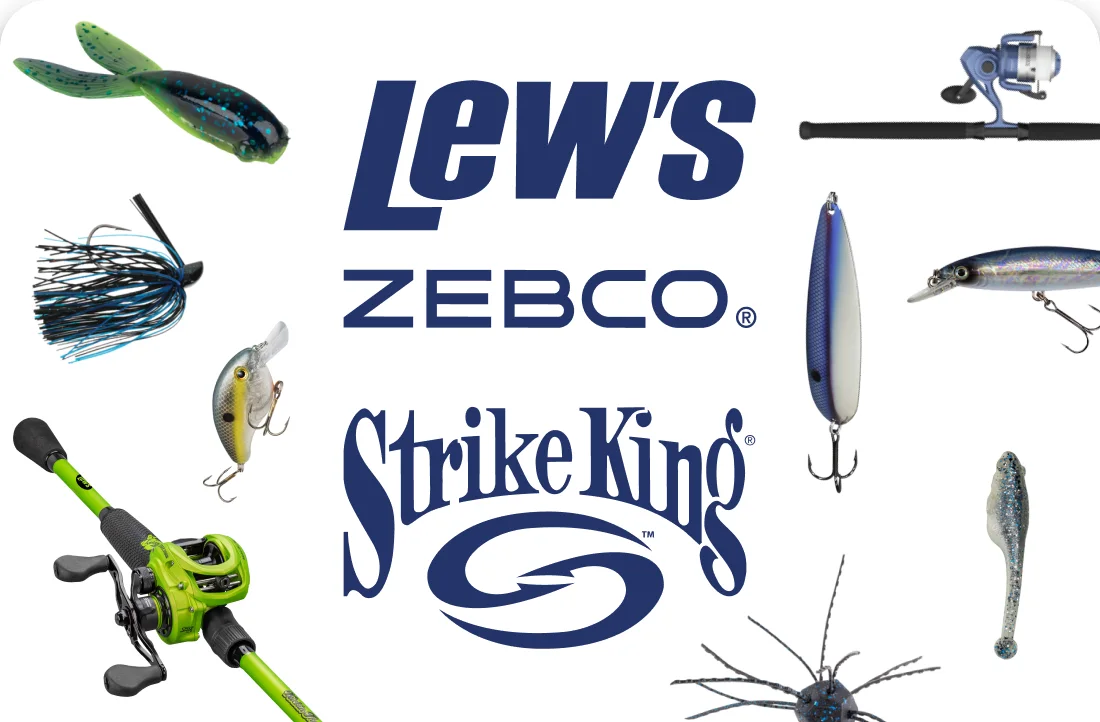 Zebco, Lew's and Strike King rods, reels and lures